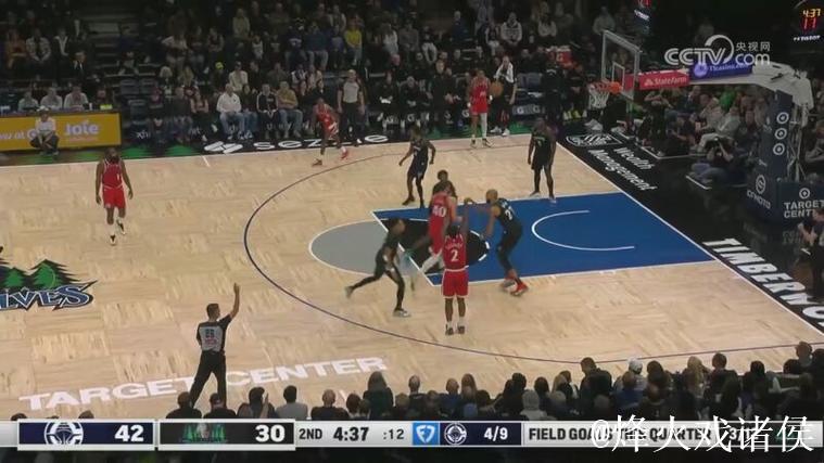 哈登空砍34分 森林狼18分逆转快船